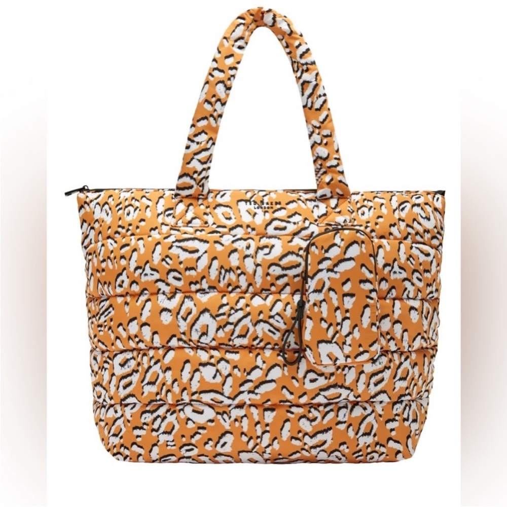 NWT Ted Baker London Cheetah Puffer Tote Weekender Bag